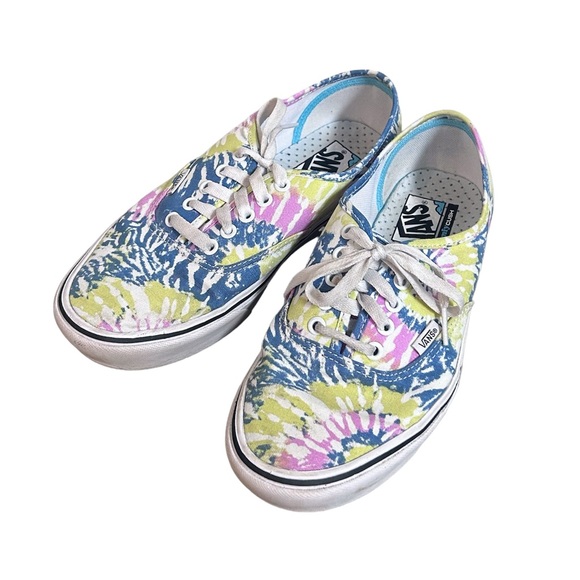 VANS authentic tie-dye comfy cush low top canvas sneakers size 10 - Picture 1 of 5